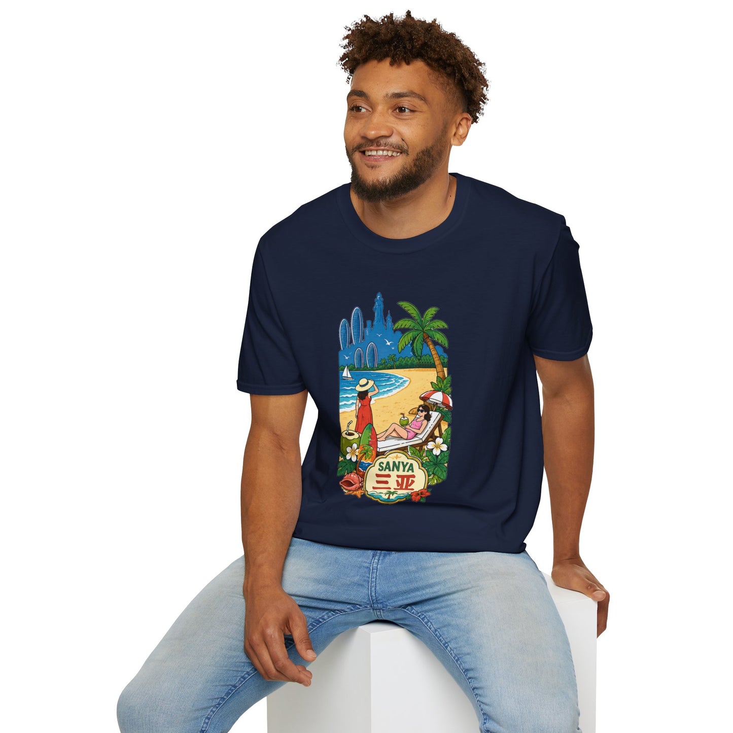 Beach Resort Graphic T-Shirt — Sanya Tropical Vacation Design