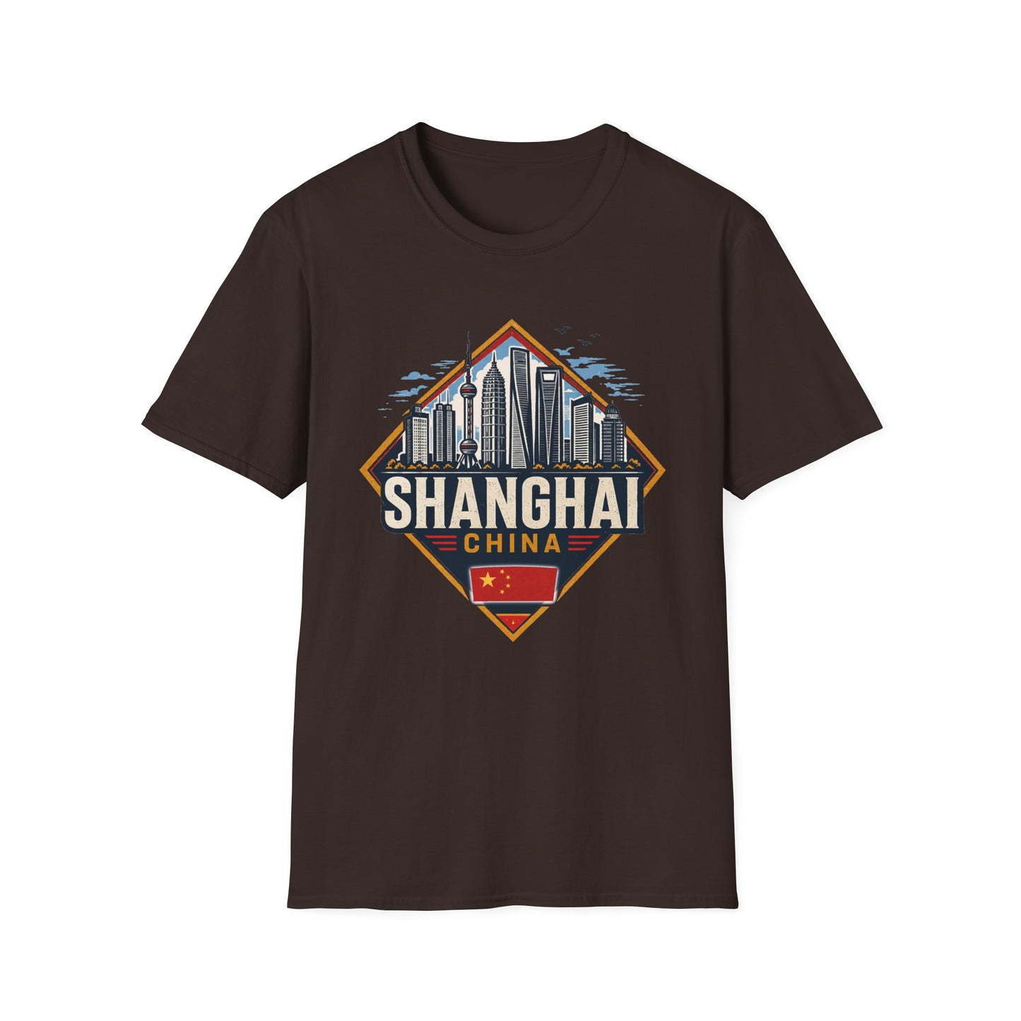 Shanghai Skyline T-Shirt — Retro Cityscape China Travel Tee