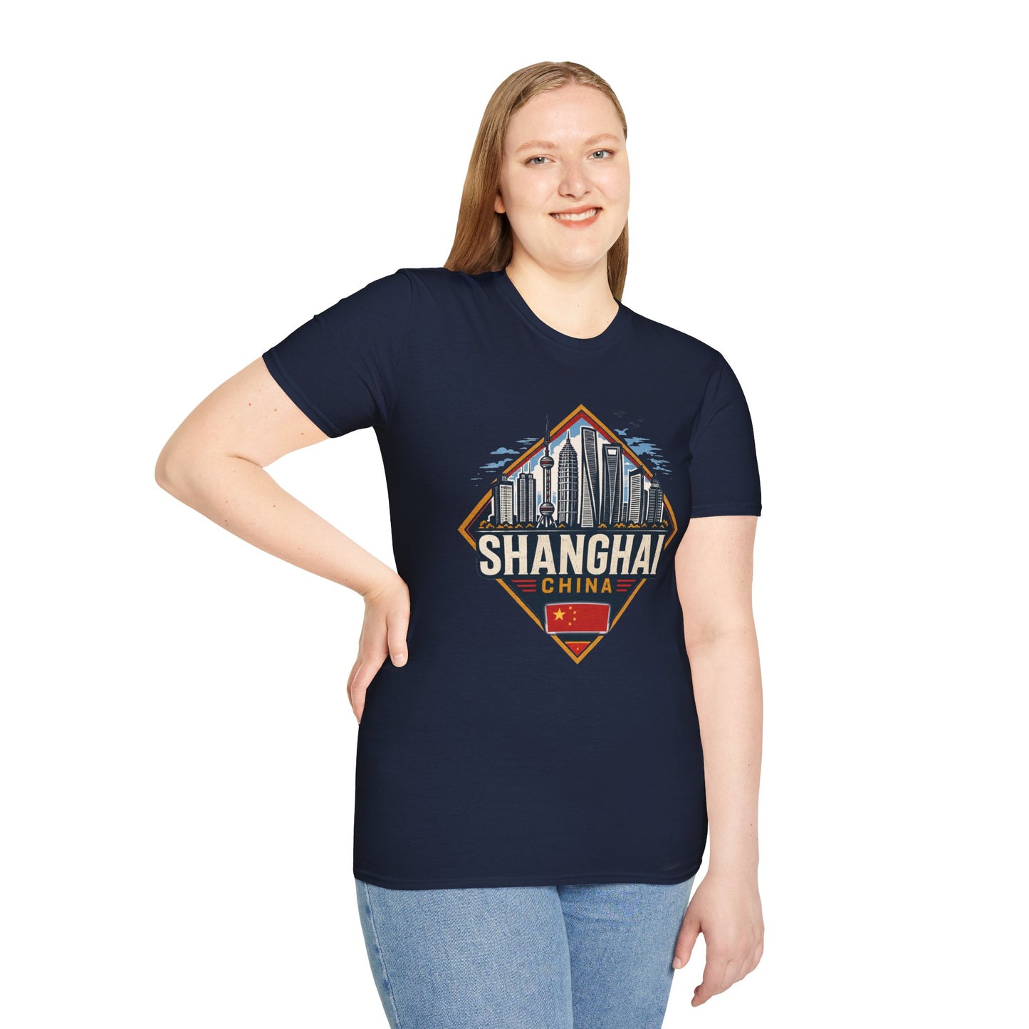 Shanghai Skyline T-Shirt — Retro Cityscape China Travel Tee