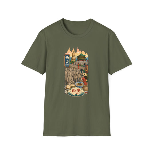Xi'an Travel T‑Shirt — Vintage China Cityscape Graphic