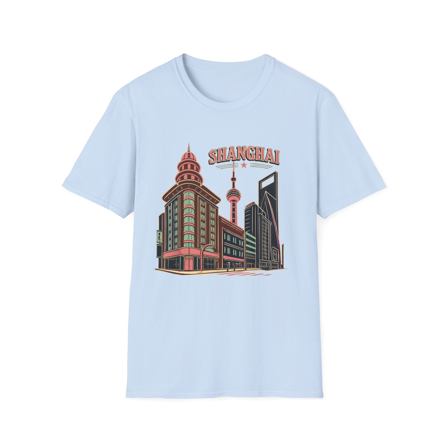 Shanghai Skyline T-Shirt — Retro Cityscape Travel Tee