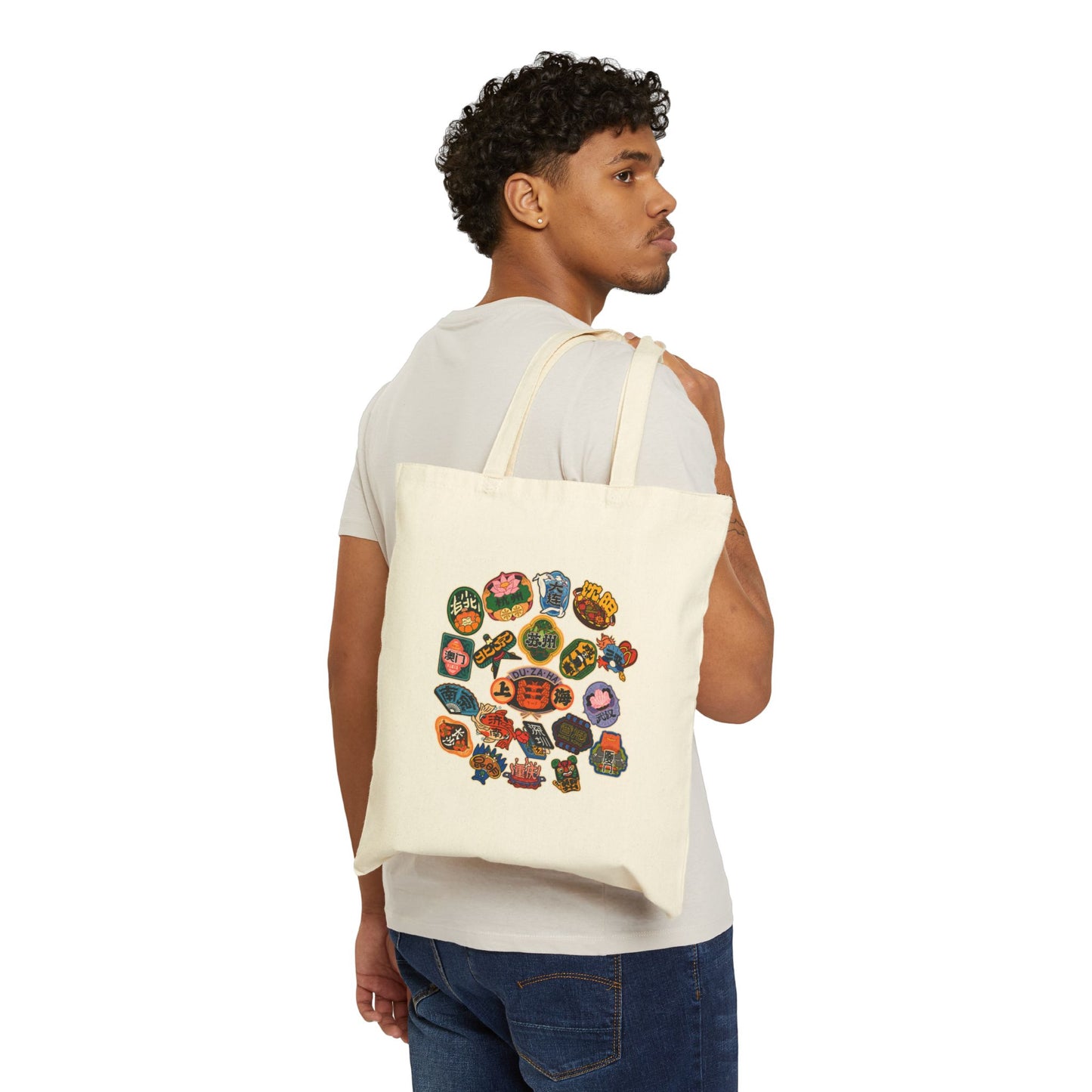 Floral Patchwork Canvas Tote Bag