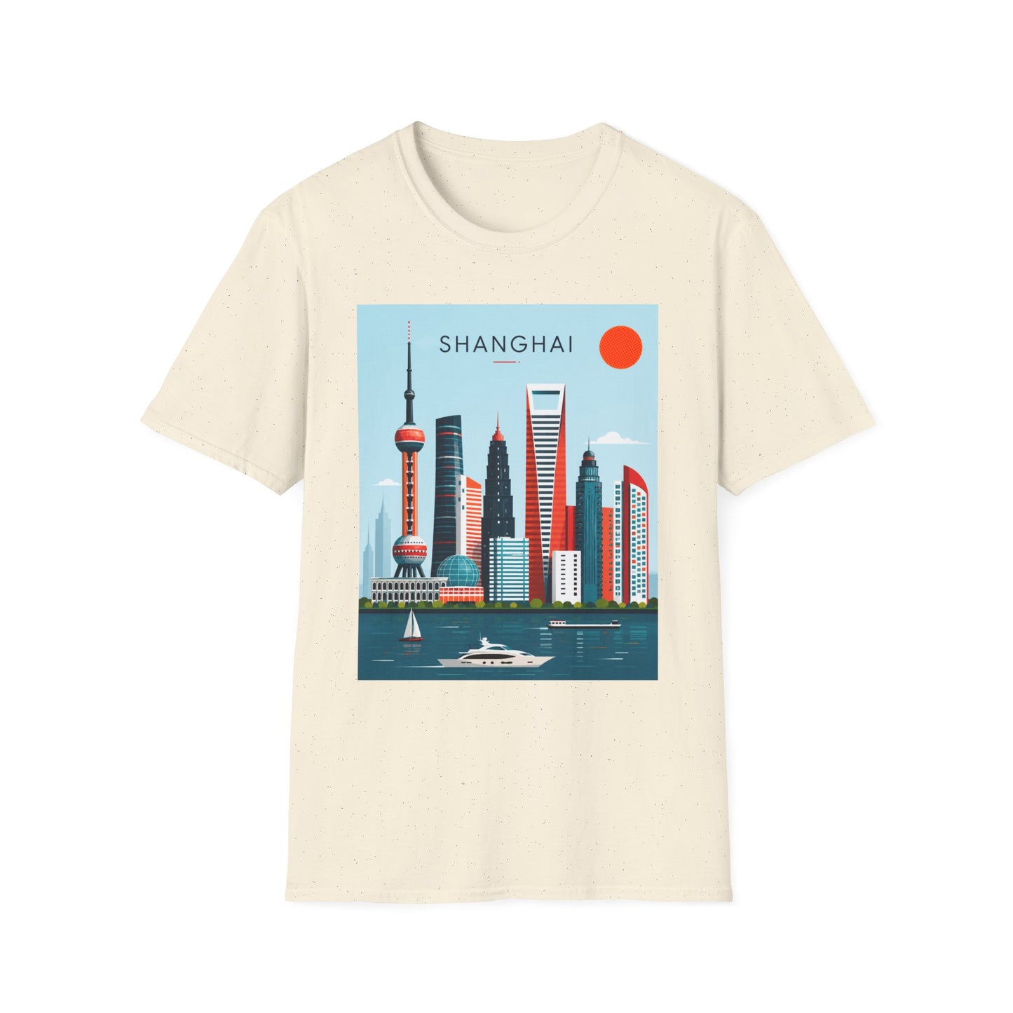 Shanghai Skyline T‑Shirt — Retro Cityscape Tee with 'SHANGHAI' Graphic