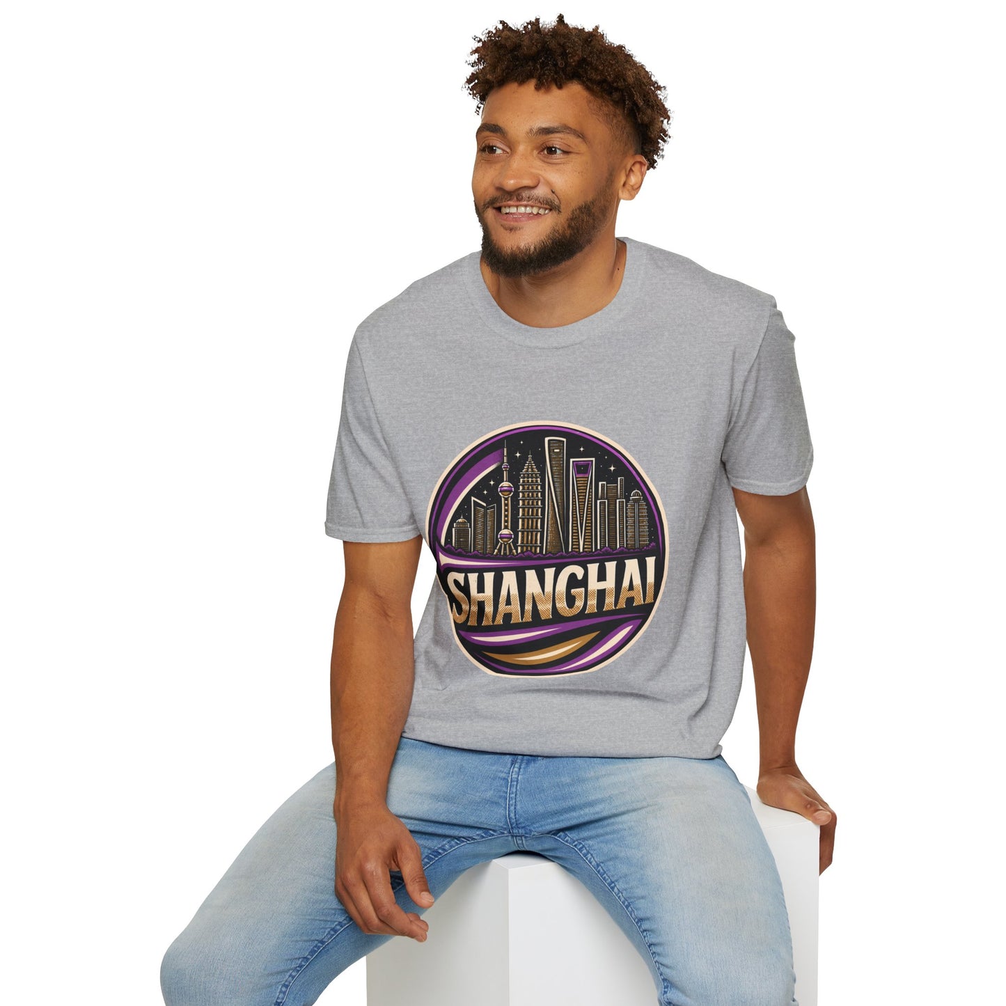 Shanghai Skyline T-Shirt — Retro Neon Cityscape Tee