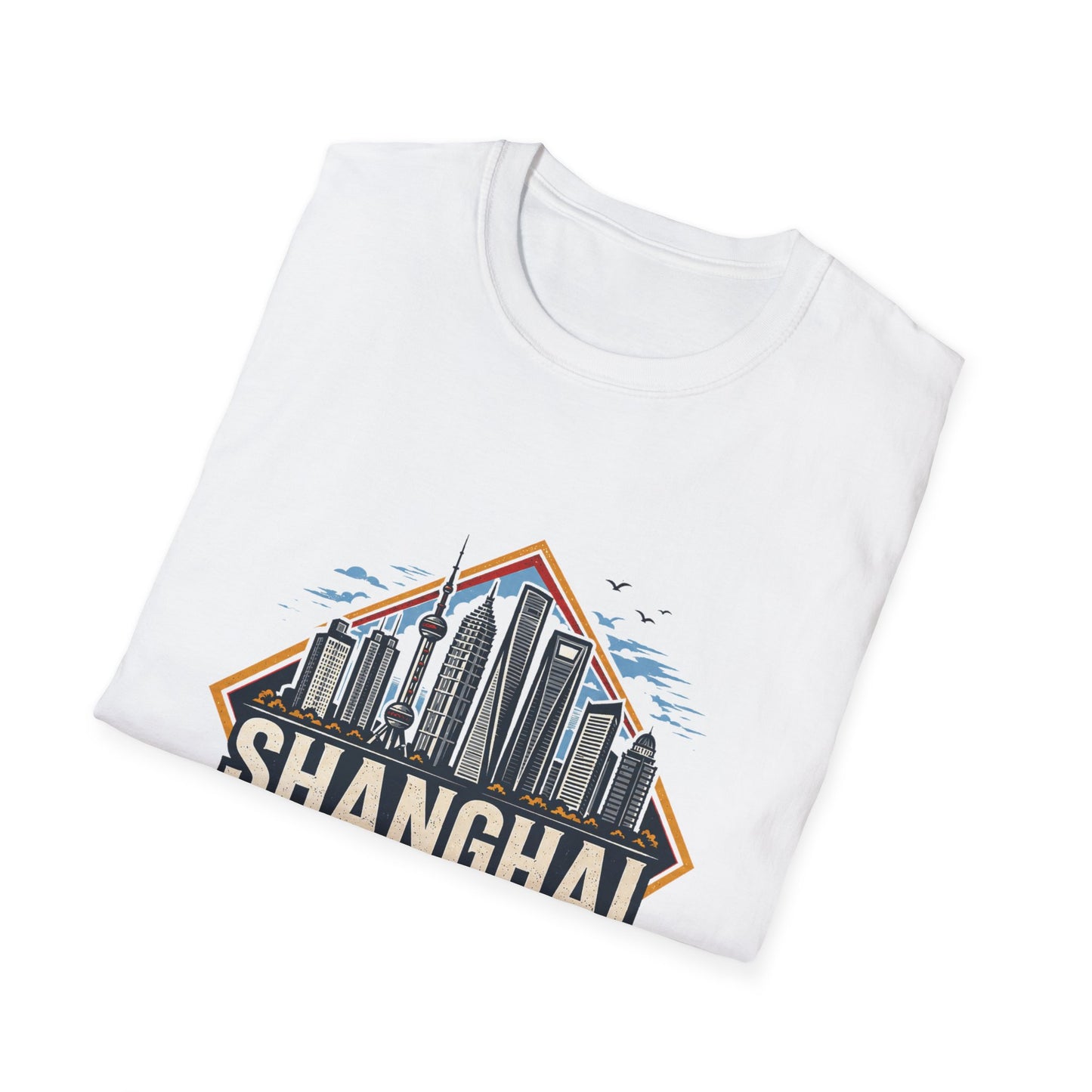 Shanghai Skyline T-Shirt — Retro Cityscape Travel Tee (Shanghai, China)