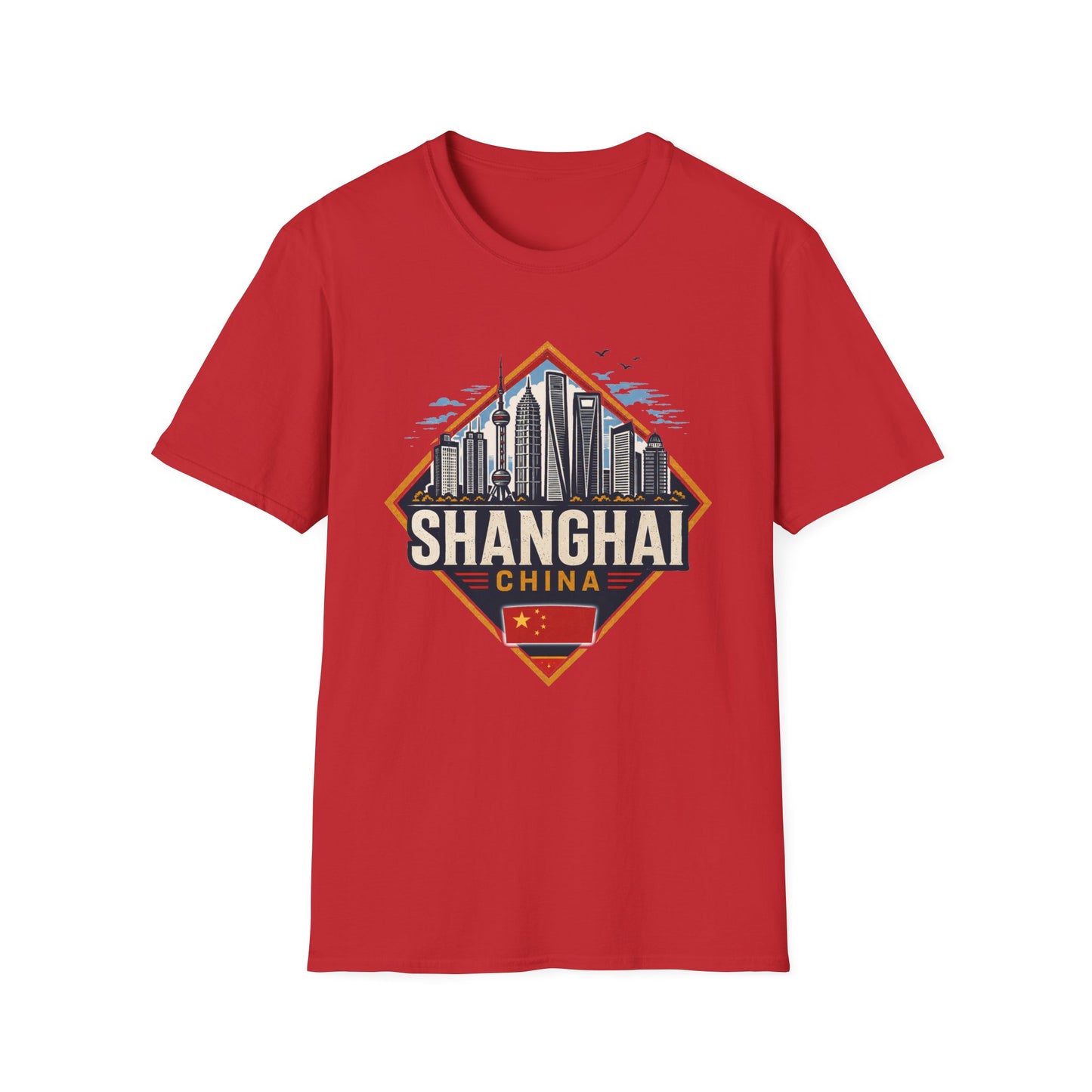 Shanghai Skyline T-Shirt — Retro Cityscape China Travel Tee