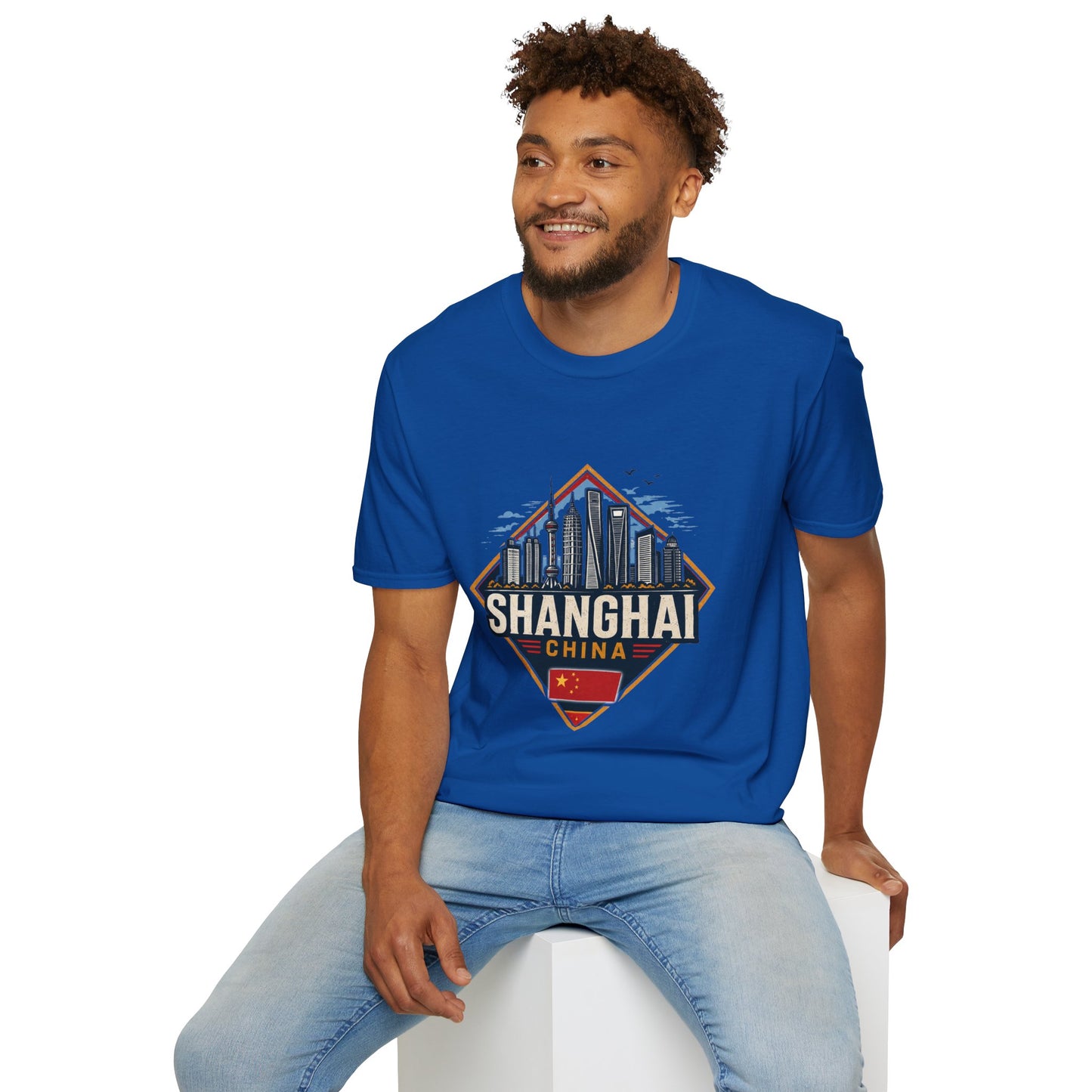 Shanghai Skyline T-Shirt — Retro Cityscape Travel Tee (Shanghai, China)