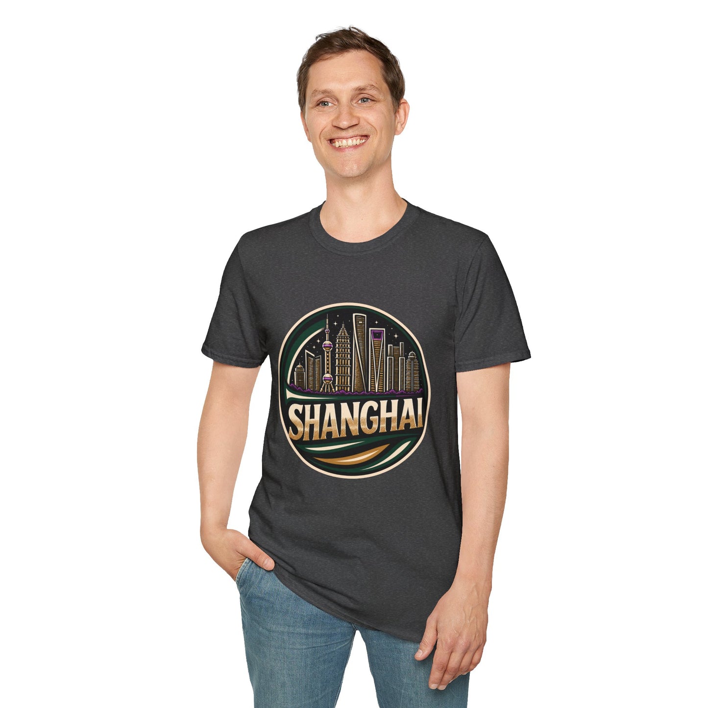 Shanghai Skyline T-Shirt — Retro Cityscape Tee