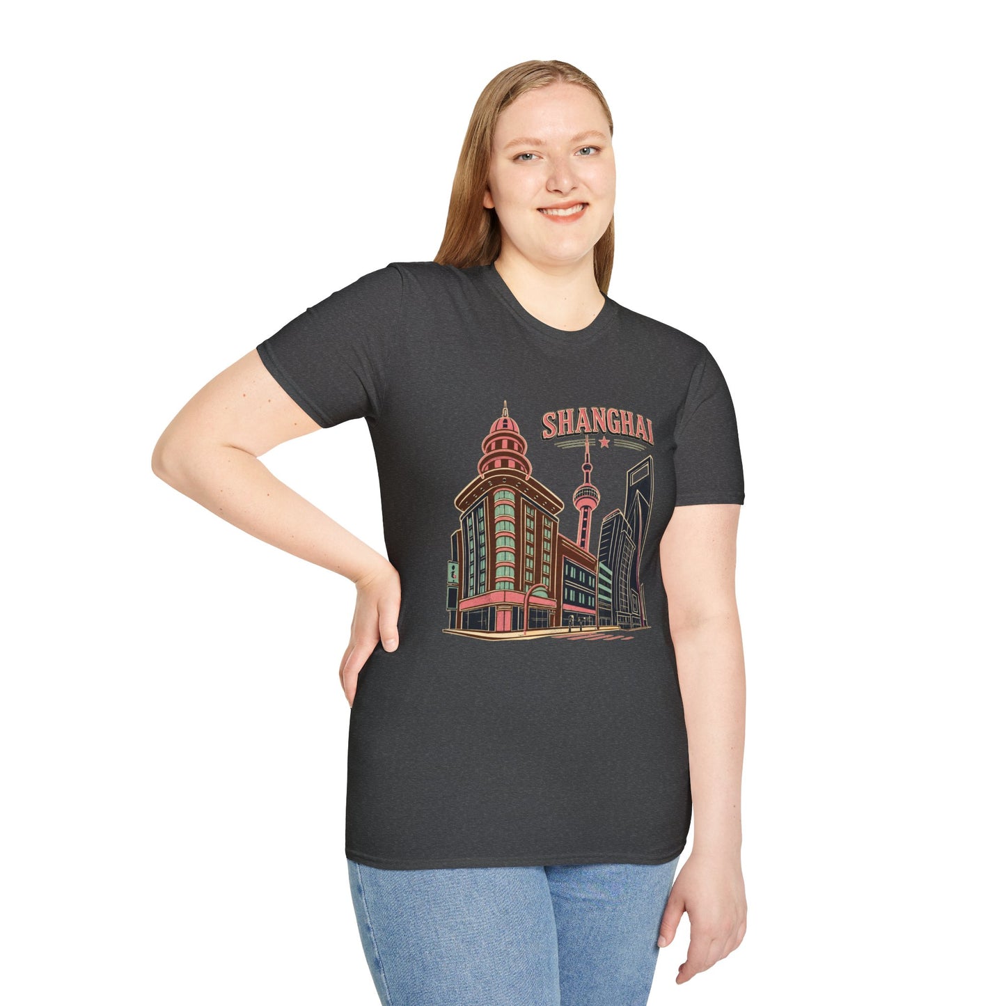Shanghai Skyline T-Shirt — Retro Cityscape Travel Tee