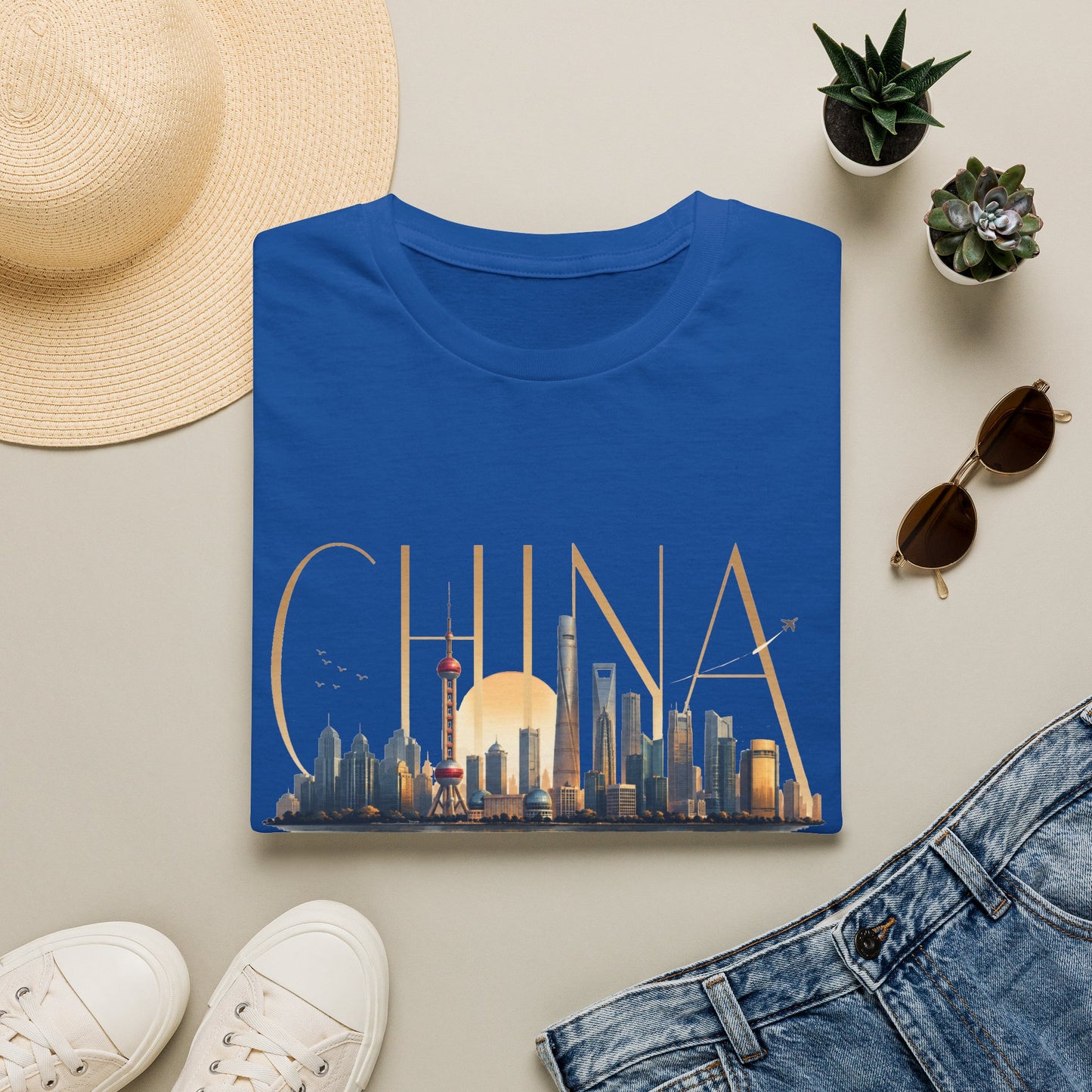 China Skyline T‑Shirt — Shanghai Cityscape Graphic Tee