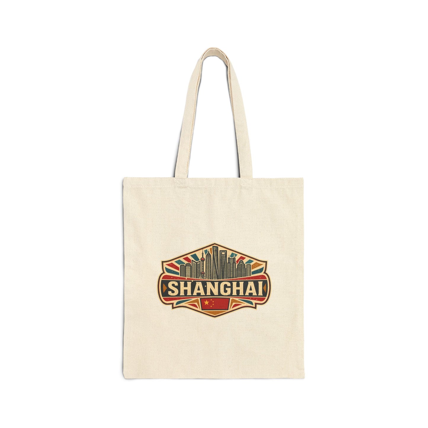 Shanghai Skyline Cotton Tote Bag – Retro City Travel Tote
