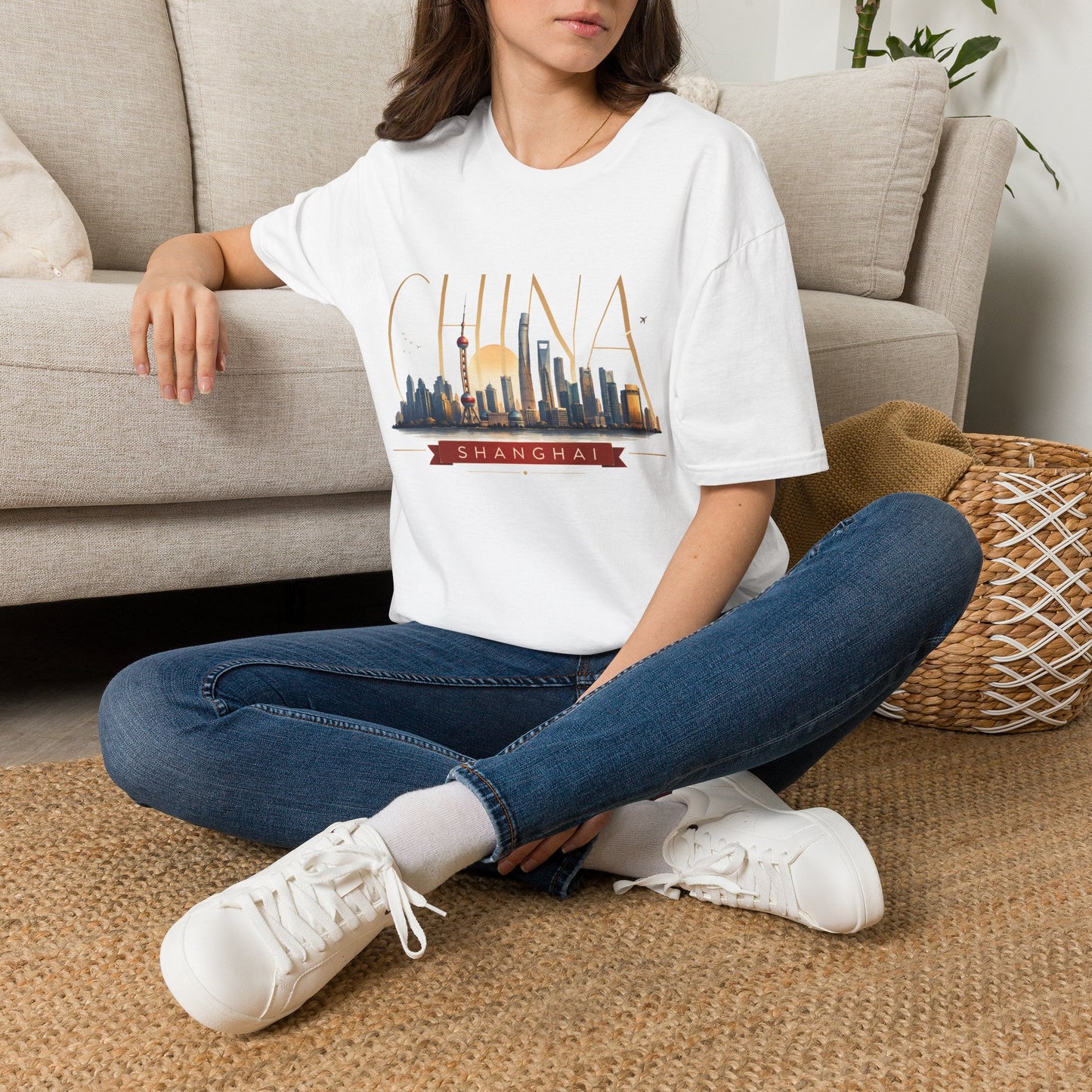 China Skyline T‑Shirt — Shanghai Cityscape Graphic Tee