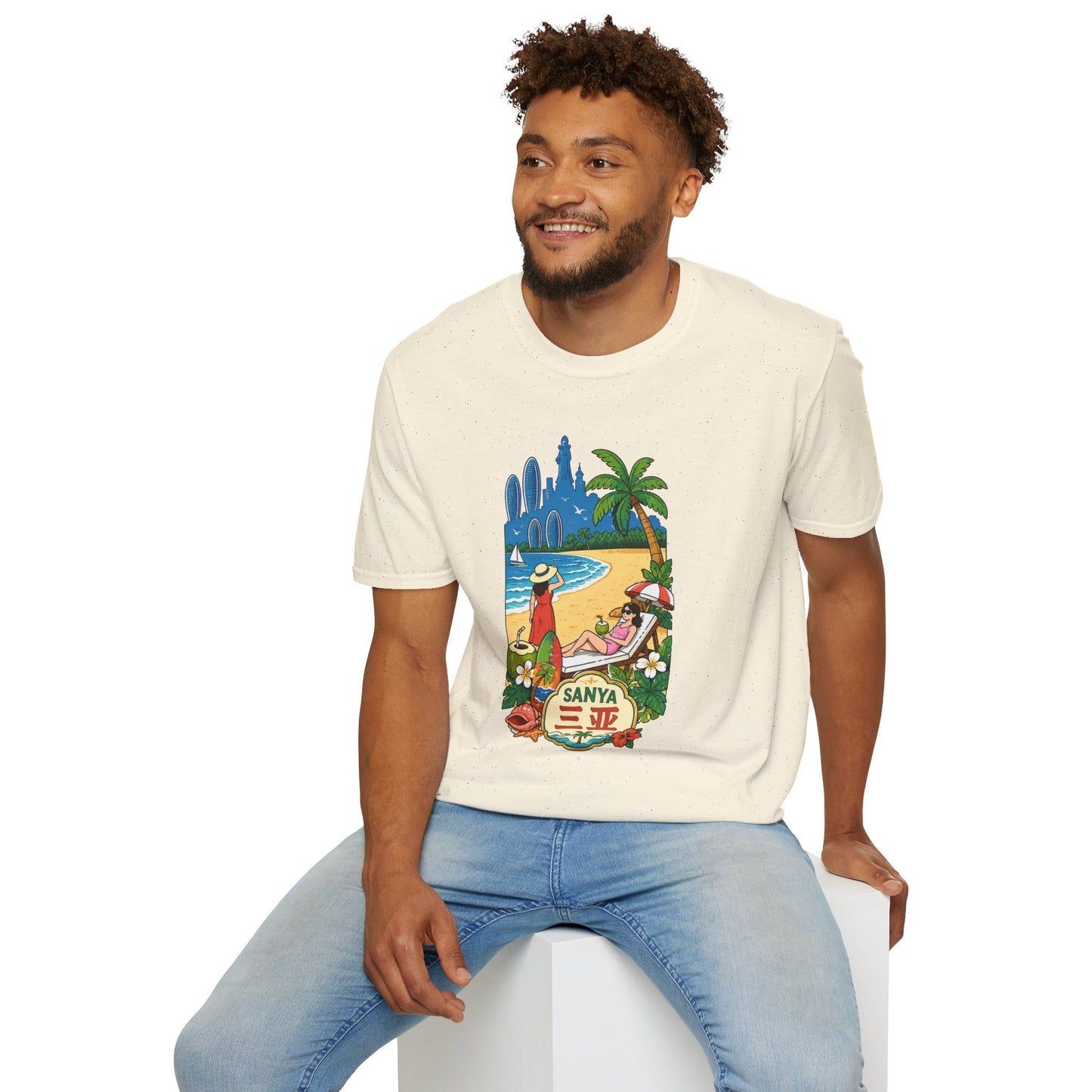Beach Resort Graphic T-Shirt — Sanya Tropical Vacation Design