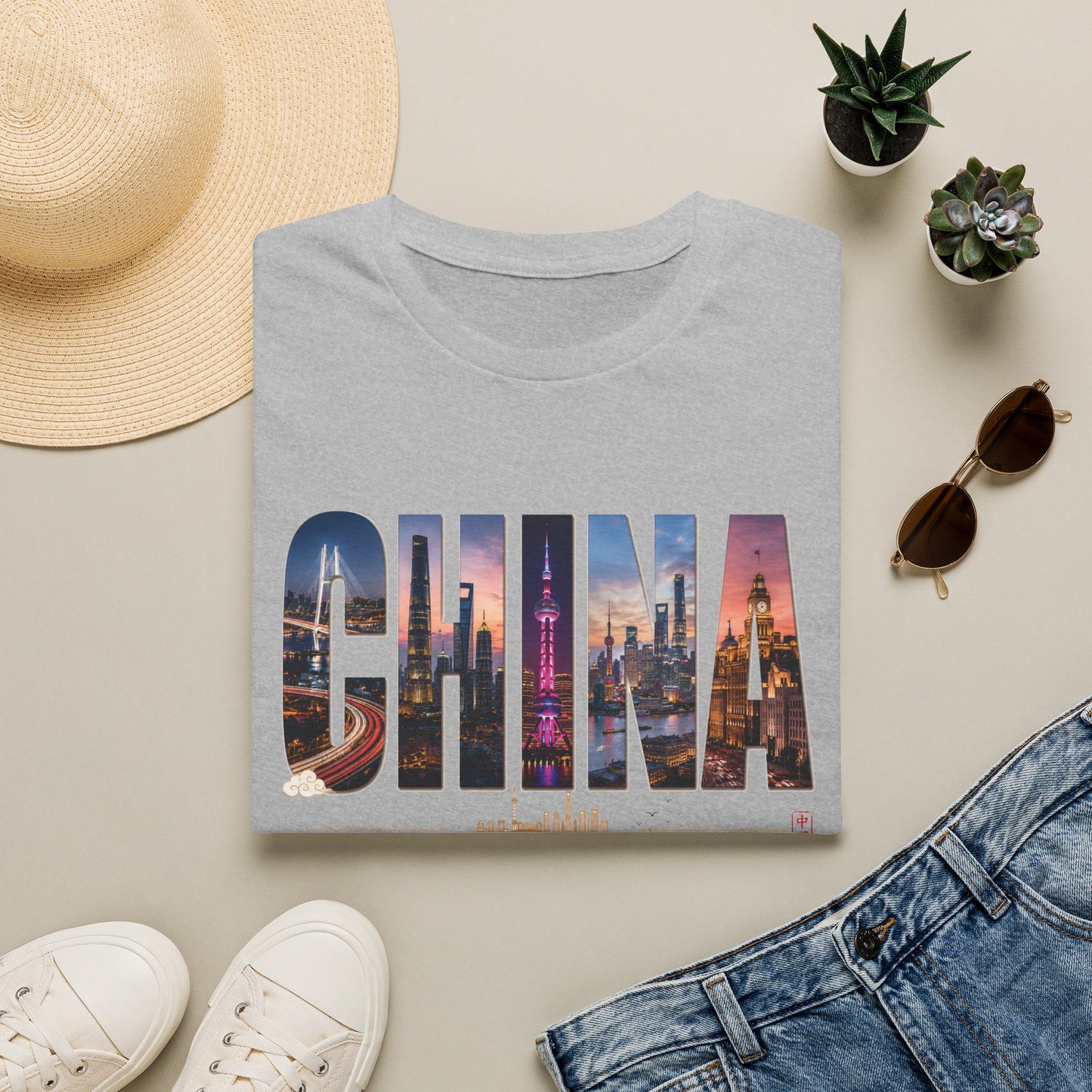 China Skyline Graphic T‑Shirt — Cityscape Travel Tee