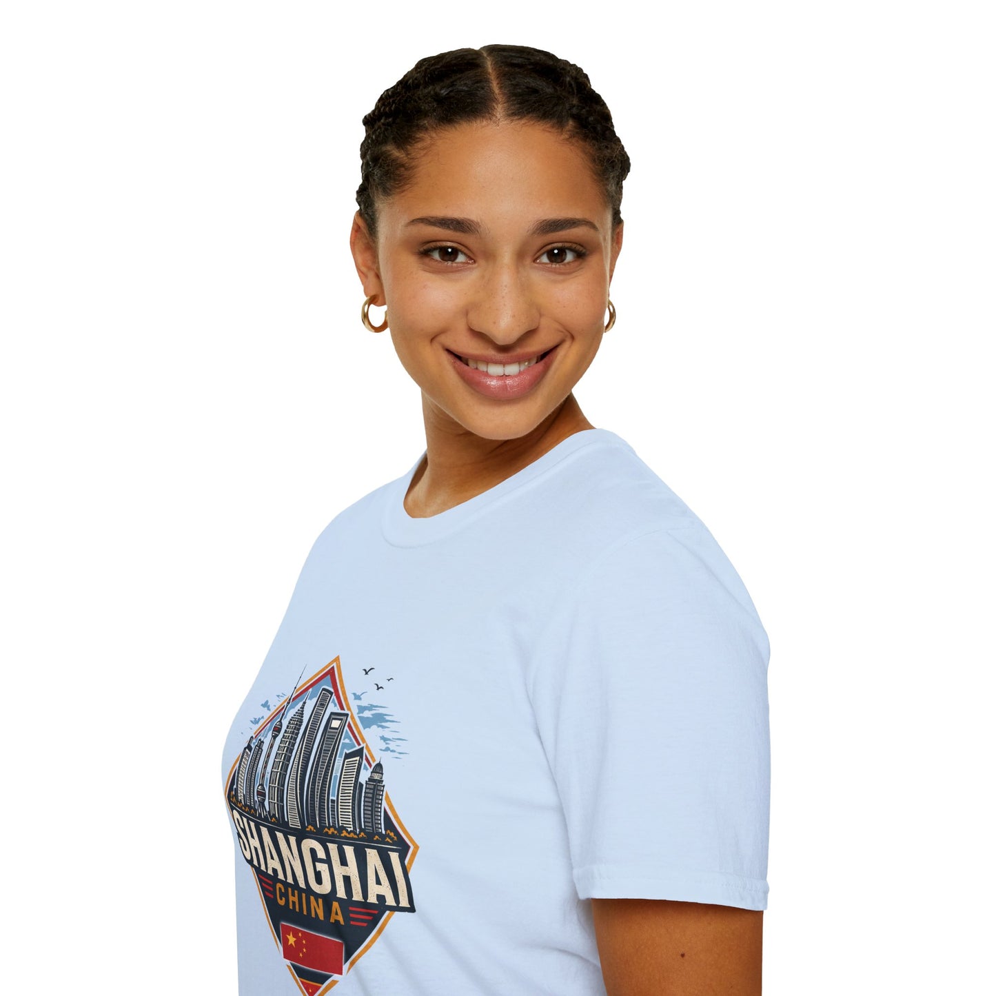 Shanghai Skyline T-Shirt — Retro Cityscape Travel Tee (Shanghai, China)