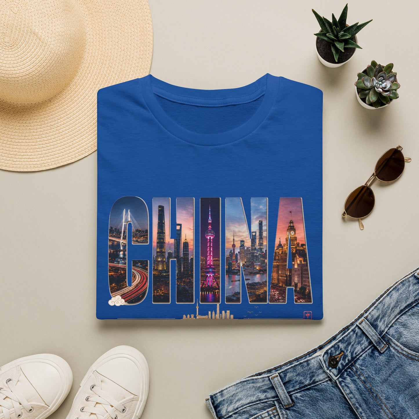 China Skyline Graphic T‑Shirt — Cityscape Travel Tee