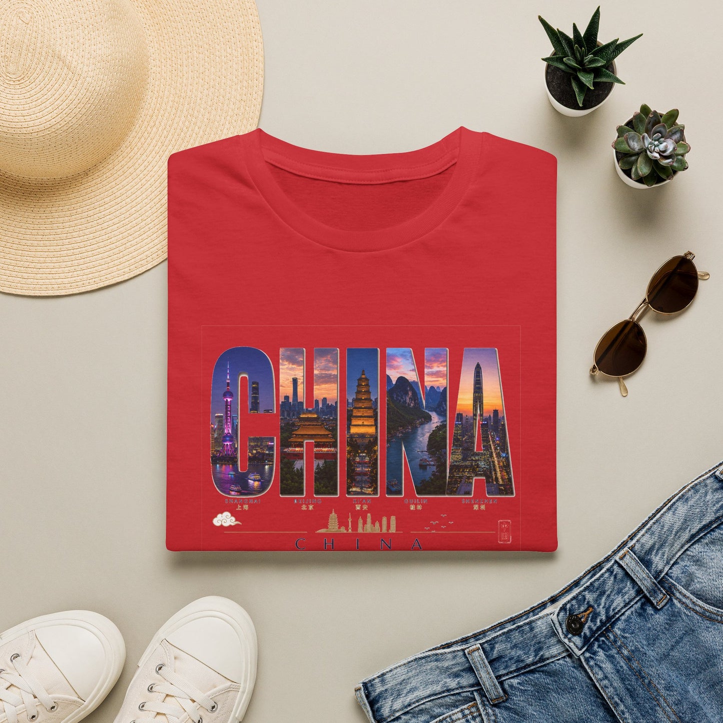 China Skyline Photo Tee — Travel Souvenir T-Shirt