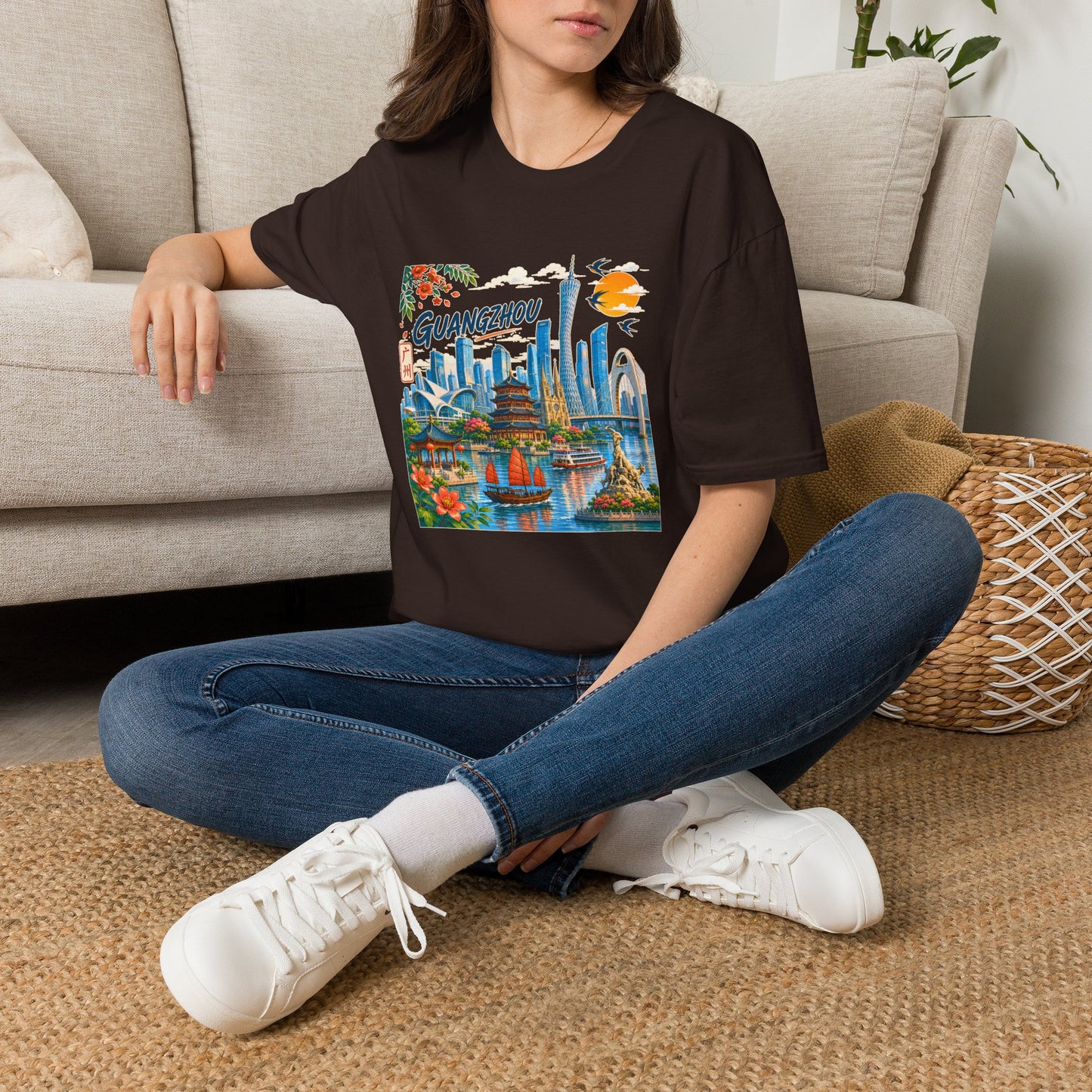 Guangzhou Cityscape T‑Shirt — Vintage Skyline Travel Tee