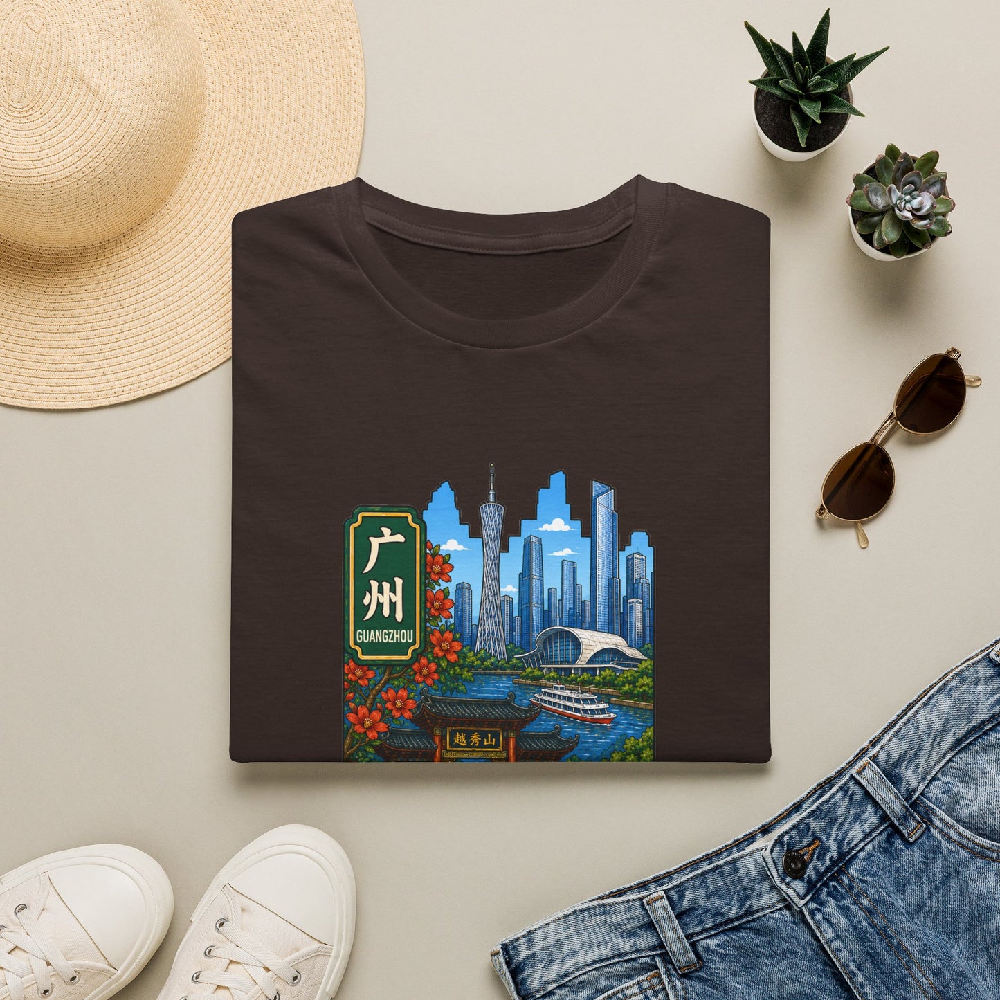 Guangzhou Skyline T-Shirt — Chinese Cityscape Travel Tee