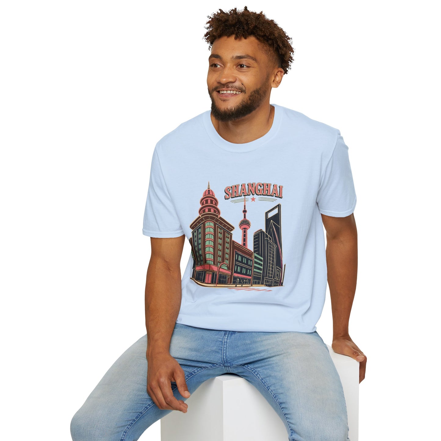 Shanghai Skyline T-Shirt — Retro Cityscape Travel Tee