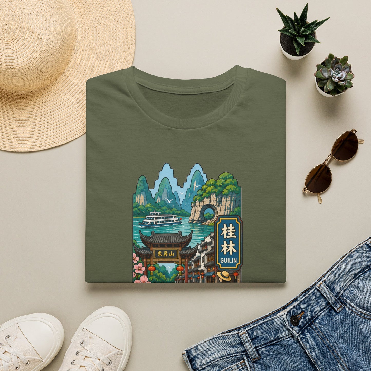 Guilin Scenic T-Shirt — Chinese Landscape Travel Art Tee
