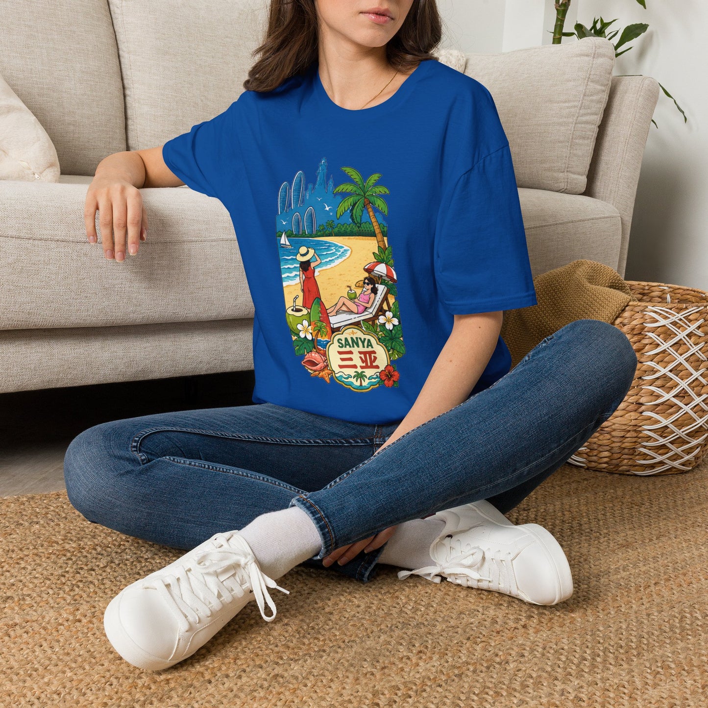 Beach Resort Graphic T-Shirt — Sanya Tropical Vacation Design