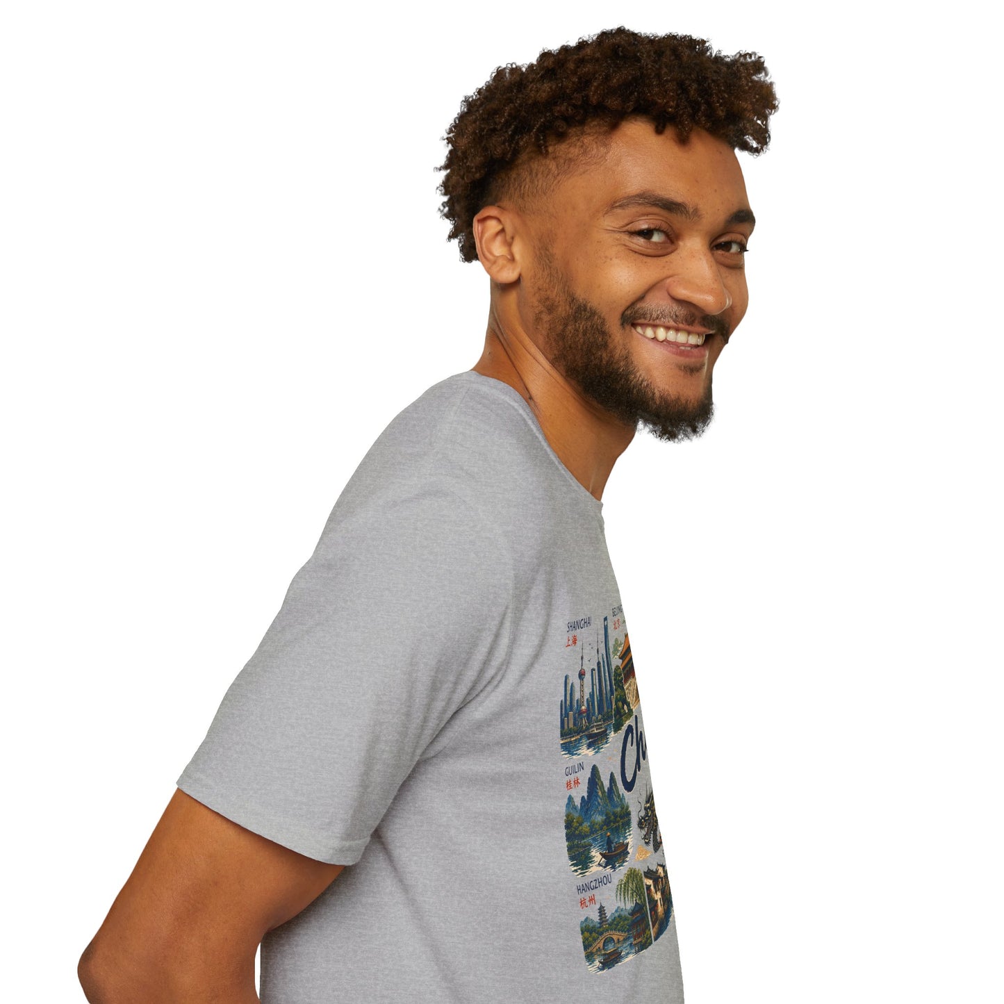 China Travel Collage T-Shirt — Landmarks & Panda Souvenir Tee