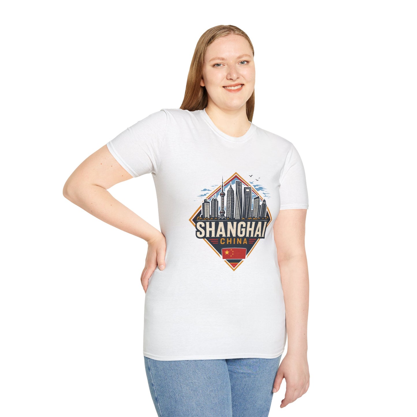 Shanghai Skyline T-Shirt — Retro Cityscape Travel Tee (Shanghai, China)