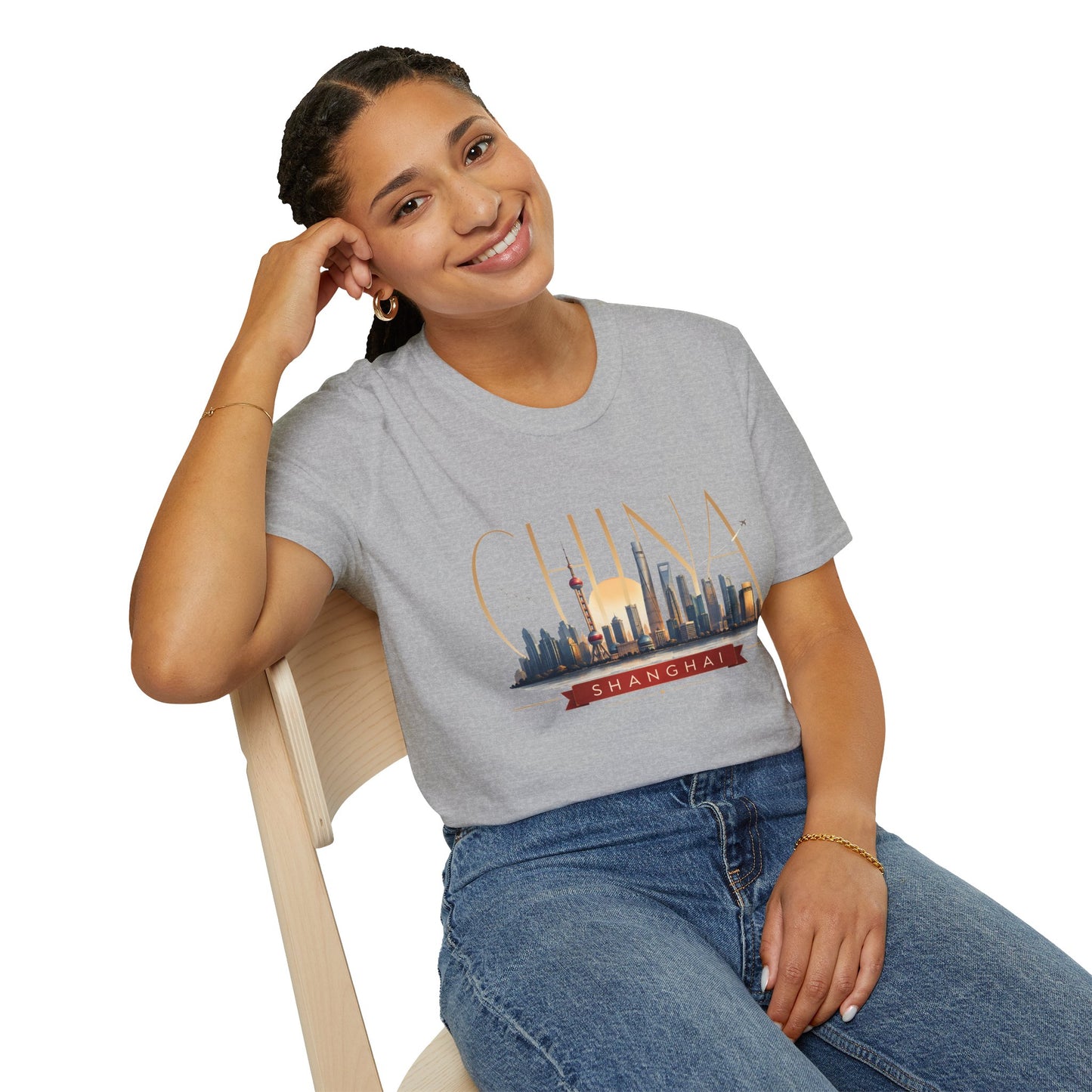 China Skyline T‑Shirt — Shanghai Cityscape Graphic Tee