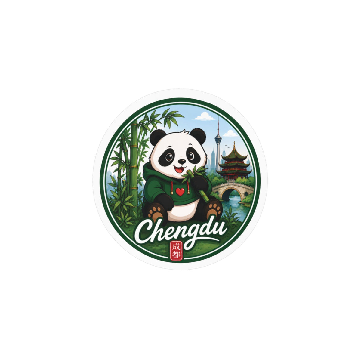 Chengdu Panda Kiss-Cut Vinyl Decal
