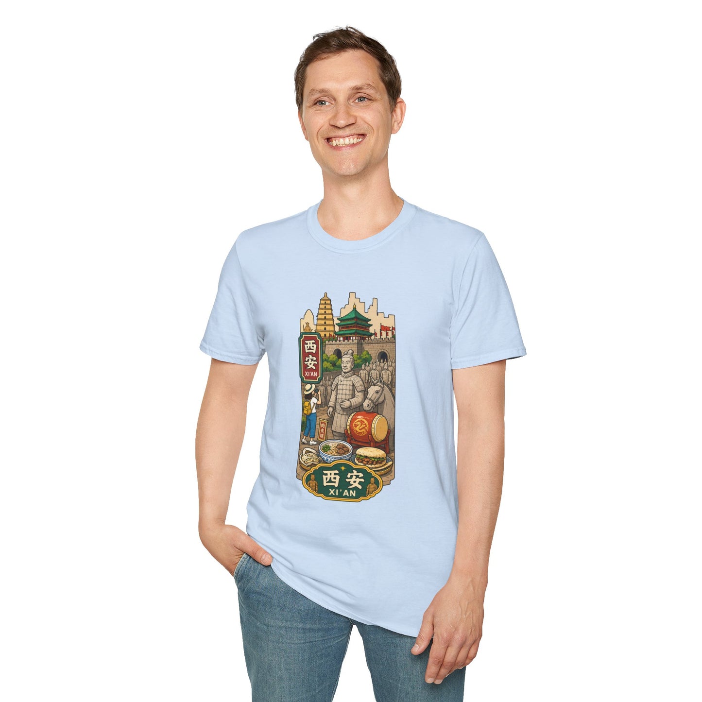 Xi'an Travel T-Shirt — Terracotta Warriors & Pagoda China Souvenir Tee
