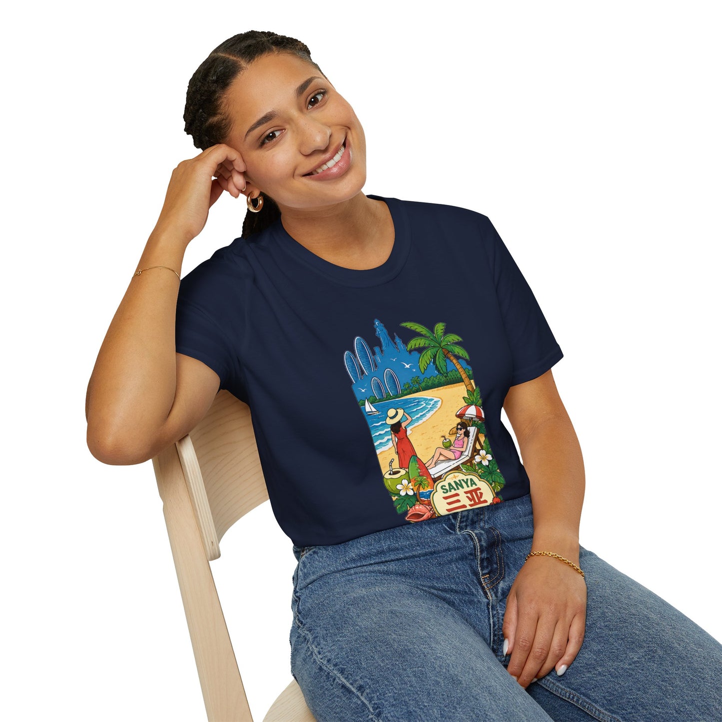 Beach Resort Graphic T-Shirt — Sanya Tropical Vacation Design