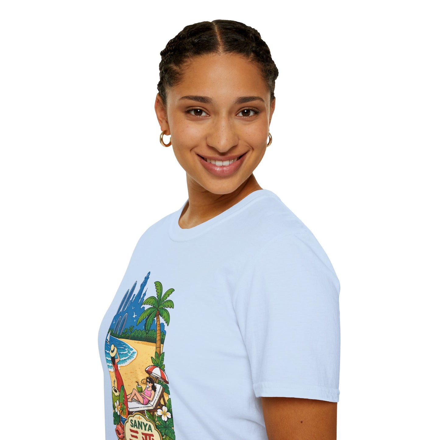 Beach Resort Graphic T-Shirt — Sanya Tropical Vacation Design