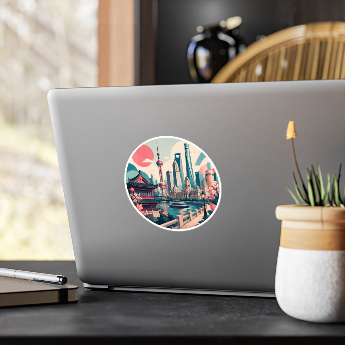Shanghai Skyline Kiss-Cut Vinyl Decal