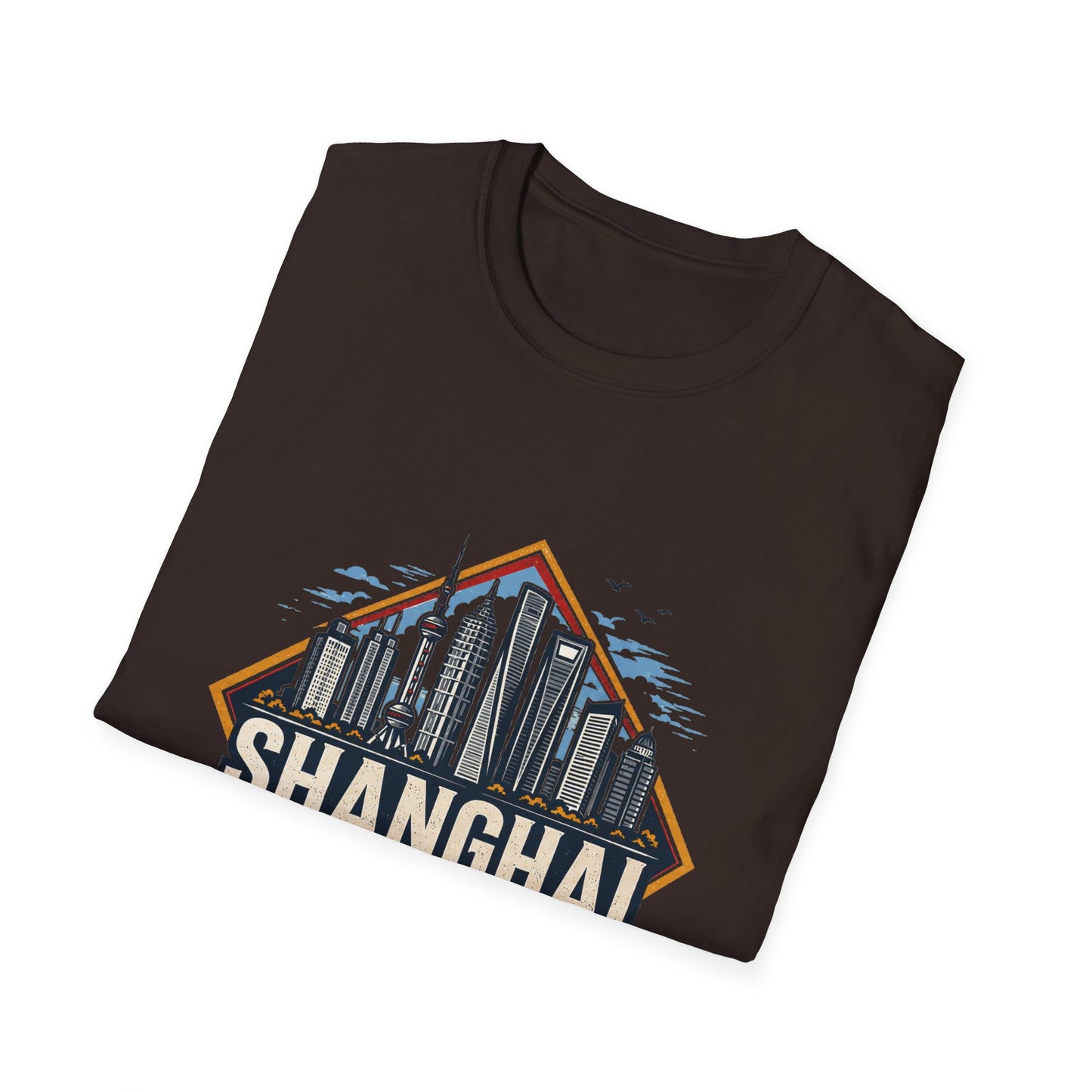 Shanghai Skyline T-Shirt — Retro Cityscape Travel Tee (Shanghai, China)