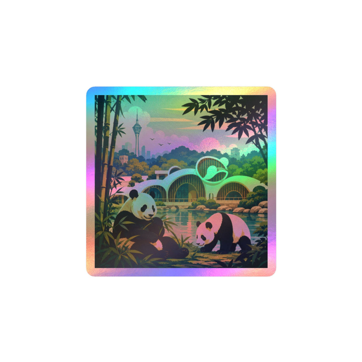 Panda Park Kiss-Cut Vinyl Decal — Scenic Bamboo Zoo Sticker
