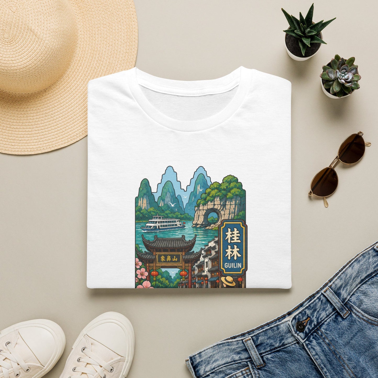 Guilin Scenic T-Shirt — Chinese Landscape Travel Art Tee