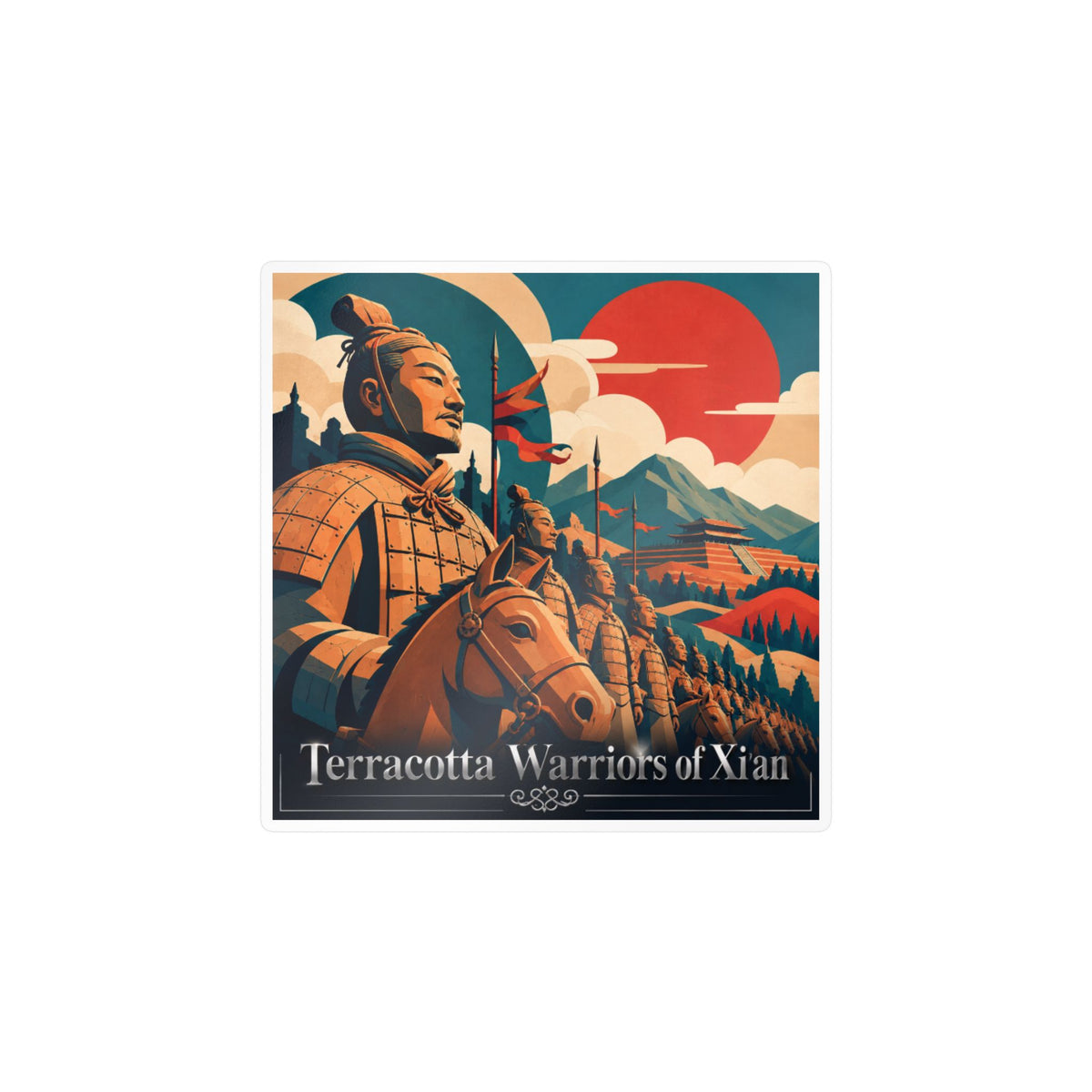 Terracotta Warriors of Xi'an Vinyl Decal — Historical Travel Sticker
