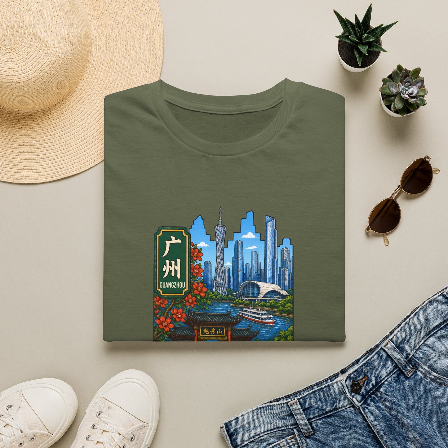 Guangzhou Skyline T-Shirt — Chinese Cityscape Travel Tee