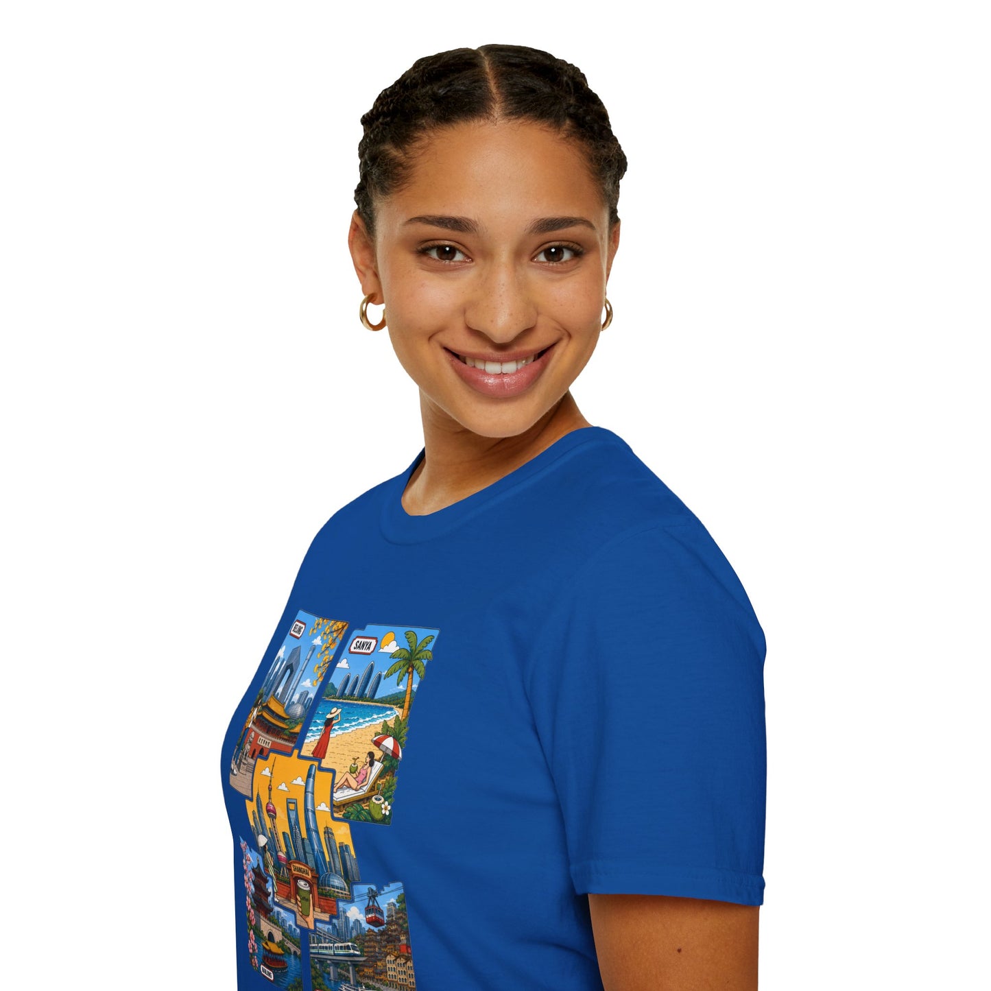 Cityscape Postcard T-Shirt — Miami & Dubai Travel Vintage Graphic Tee