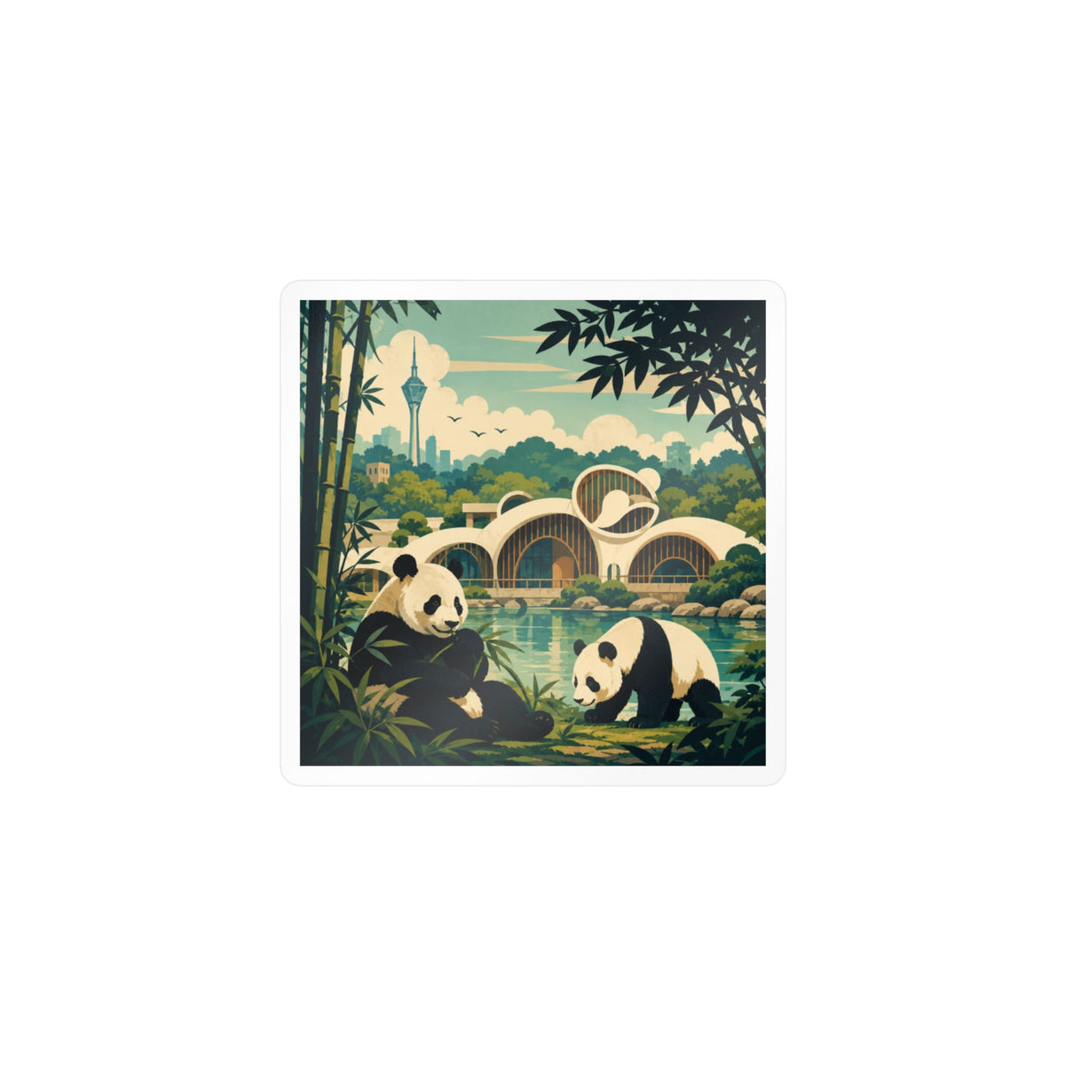 Panda Garden Kiss-Cut Vinyl Decal