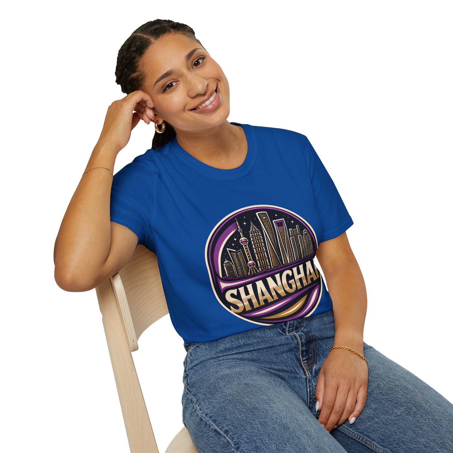 Shanghai Skyline T-Shirt — Retro Neon Cityscape Tee