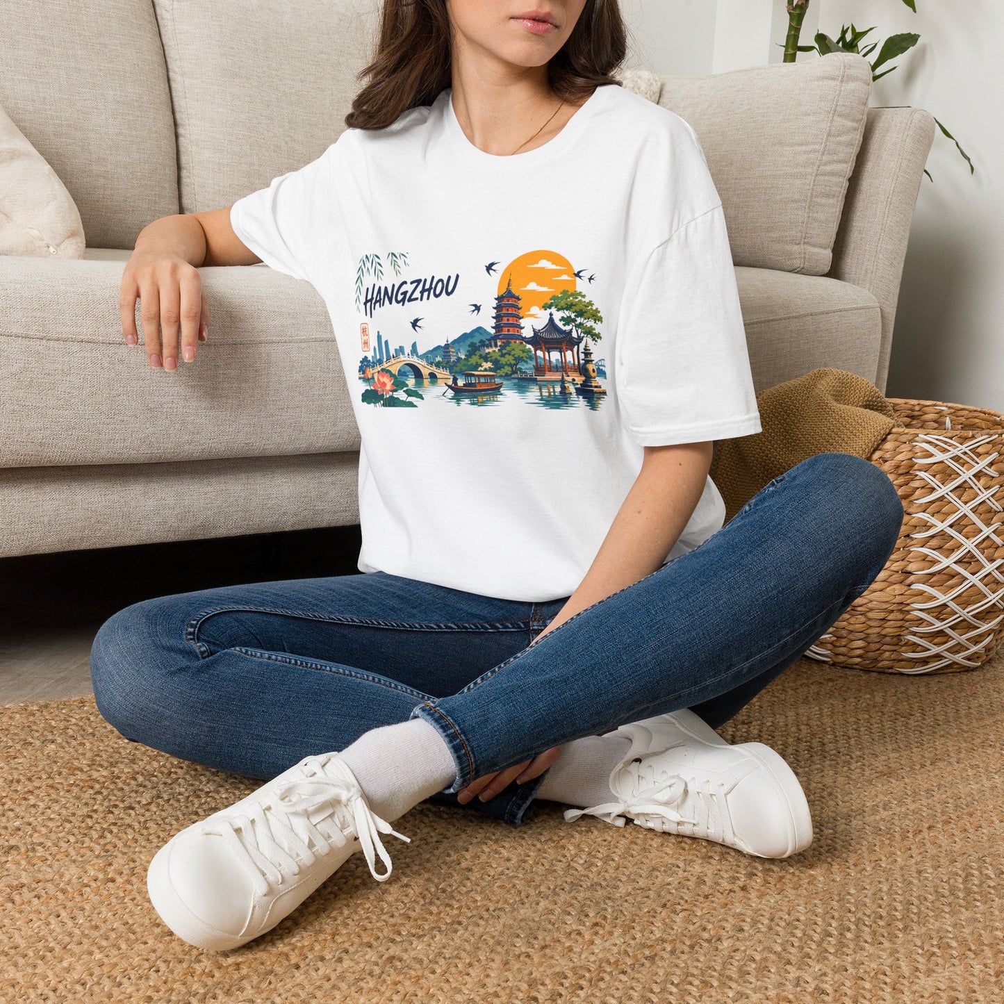 Hangzhou Scenic T-Shirt — Pagoda Sunset China Travel Tee