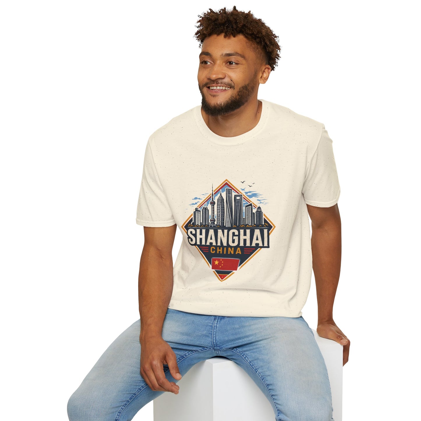 Shanghai Skyline T-Shirt — Retro Cityscape Travel Tee (Shanghai, China)