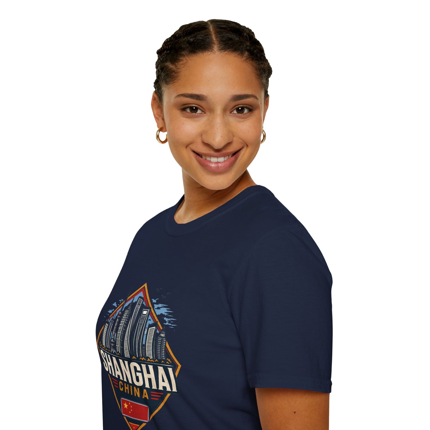 Shanghai Skyline T-Shirt — Retro Cityscape Travel Tee (Shanghai, China)