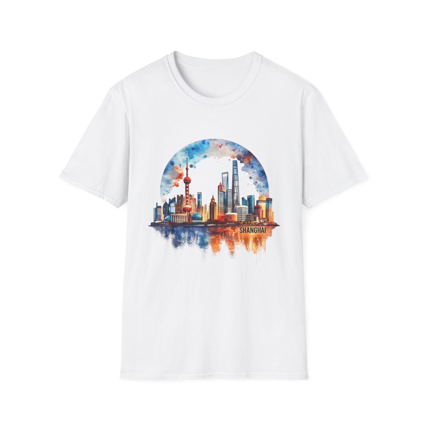 Cityscape Watercolor T-Shirt — Skyline Art Tee