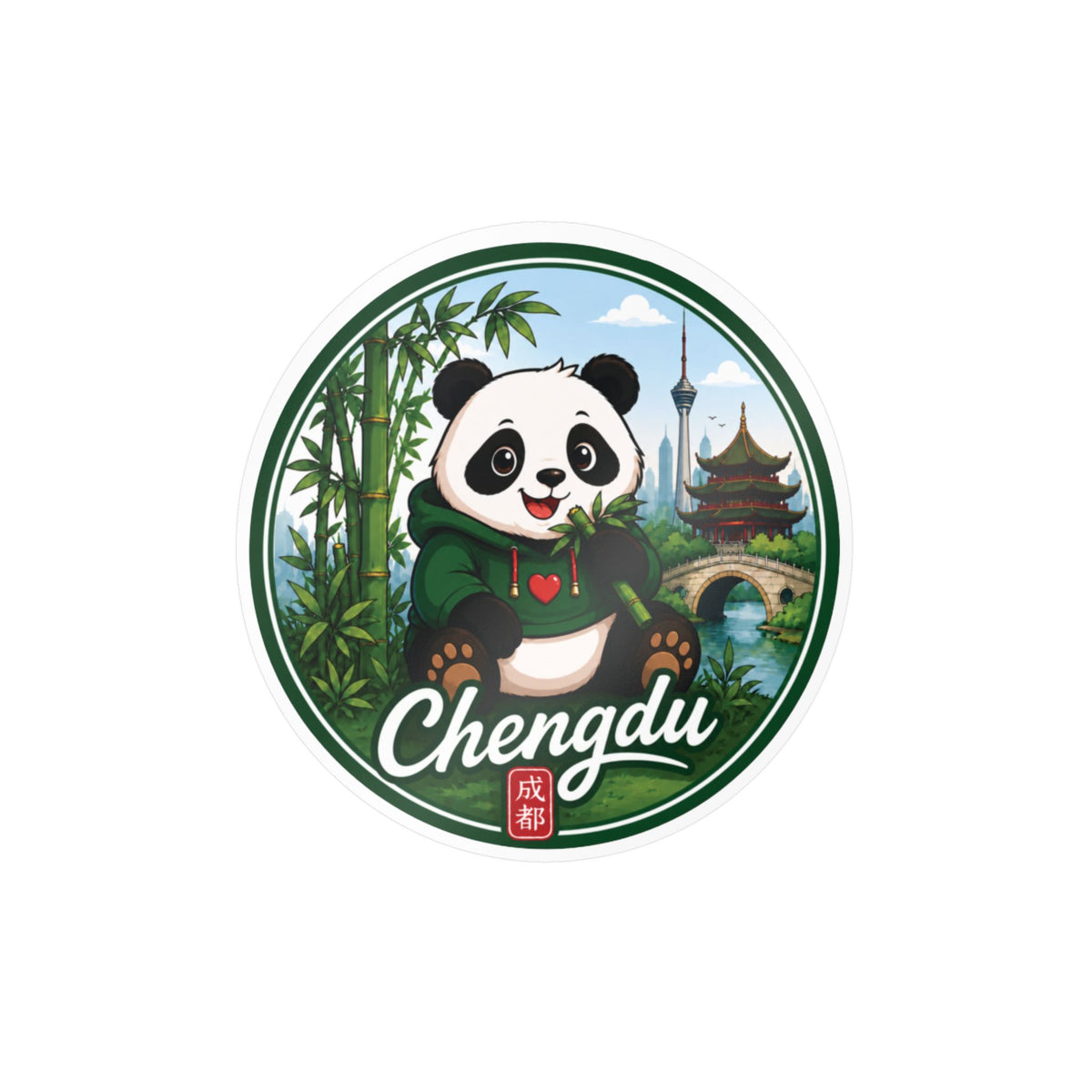 Chengdu Panda Kiss-Cut Vinyl Decal
