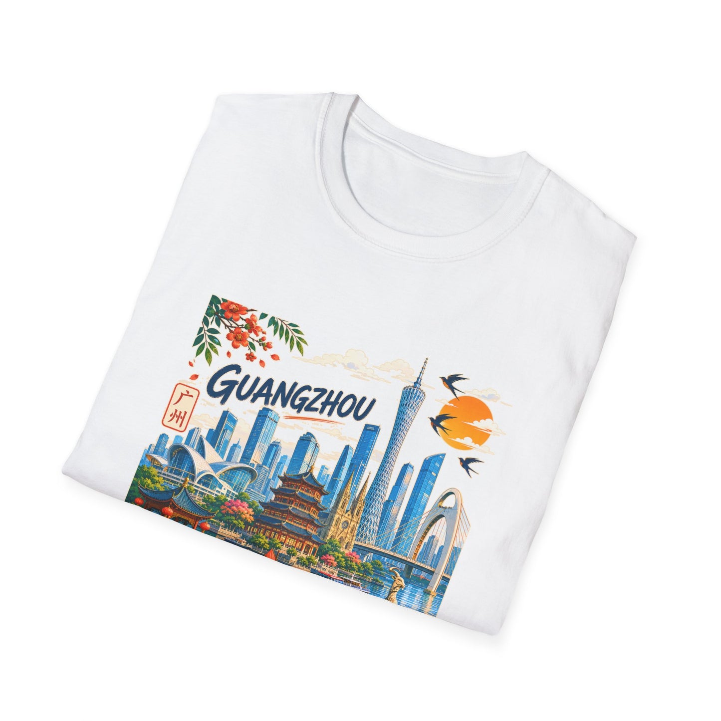 Guangzhou Cityscape T‑Shirt — Vintage Skyline Travel Tee
