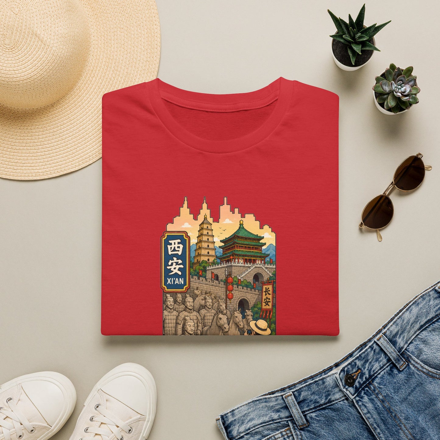 Xi'an Travel T‑Shirt — Vintage China Cityscape Graphic