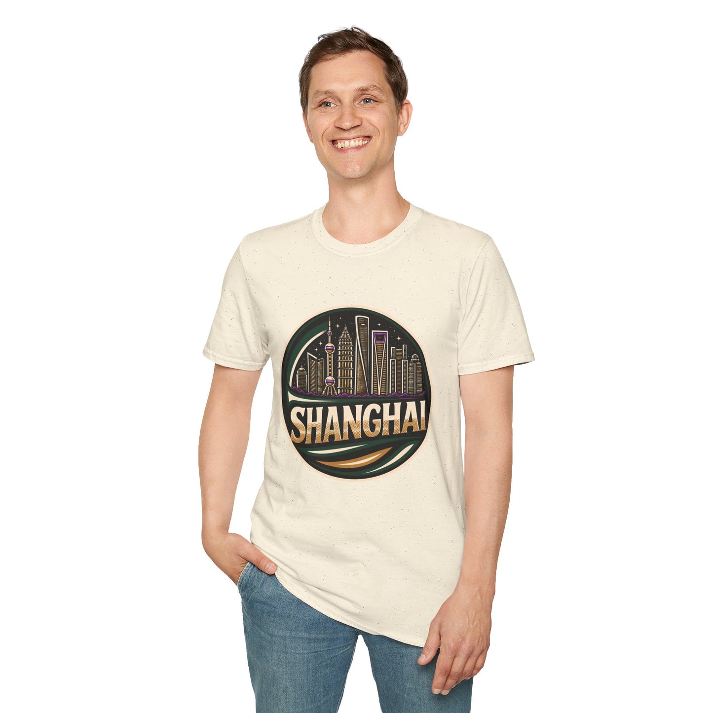 Shanghai Skyline T-Shirt — Retro Cityscape Tee